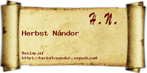 Herbst Nándor névjegykártya
